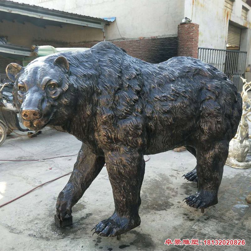 公园动物铜雕狗熊